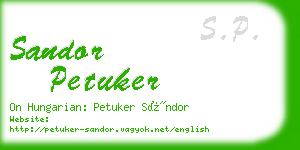 sandor petuker business card